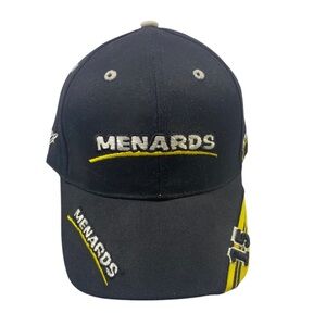 Vintage NASCAR Racing Menards Dad Hat Paul Menard Black Yellow Mom Hat